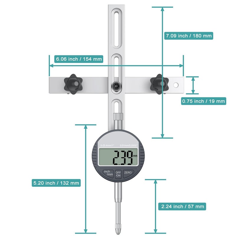 HDLNKAK Table Saw Digital Dial Indicator Gauge  for Aligning and Calibrating Work Shop Machinery Like Table Saws  Band Saws and Drill Presses - Image 5